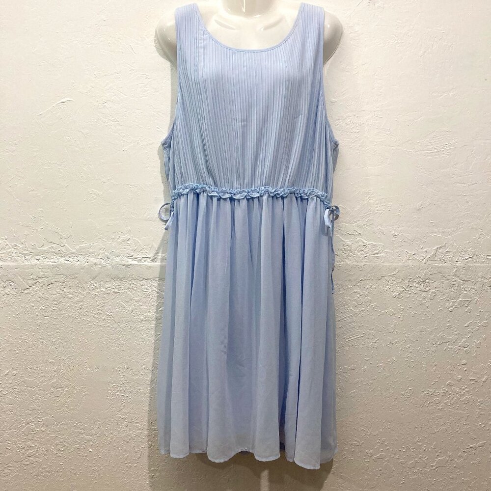 NWT Disney Torrid Chiffon Pleated Skater Dress Cinderella Carriage Blue 3